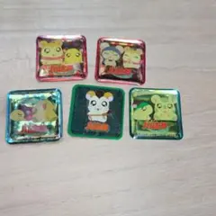 ハム太郎キャラクター ホログラムステッカー 5枚セットレトロ