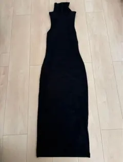 ZARタートルネックロングワンピース　S 黒
