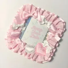 【349】硬質カードケースデコ トレカケースデコ レースデコ【ピンク】