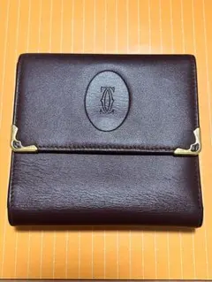 【希少・極美品】Cartier カルティエ がま口財布 マストライン ボルドー