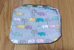 【新品未使用】レスポートサック　ゾウさん柄ポーチ