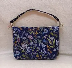 ハンドメイド＊ハンドルつきポーチ リバティ　メグミ