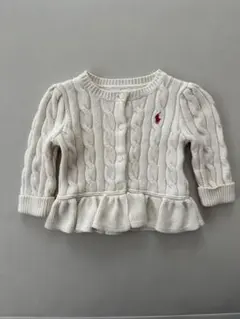 Ralph Lauren ホワイト カーディガン 6M 70