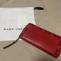 MARC JACOBS 財布 レッド ストーン付き長財布