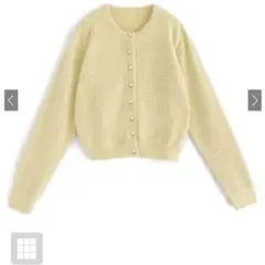 GRL ラメフェザーニットカーディガン イエロー kz443