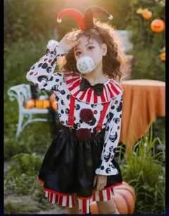 ハロウィン 子供 ピエロ ４点セット コスプレ ワンピース キッズ 巫女