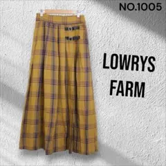 LOWRYS FARM チェック柄 ロングスカート プリーツ