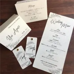結婚式「メニュー表・席札・サンキュータグ」ナチュラル