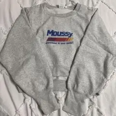 MOUSSY グレー　裏起毛　クロップド長袖スウェット