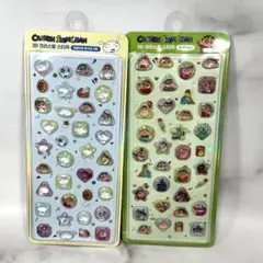 韓国限定　クレヨンしんちゃん 3D クリスタル　ぷっくり　シール　　2種