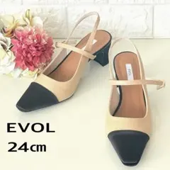 【新品】EVOL イーボル バイカラー クロスストラップ サンダル 24cmのサムネイル