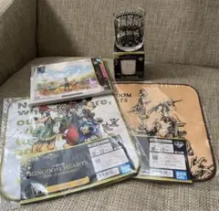 キングダムハーツ 一番くじ　キャンバスボード　グラス　タオル