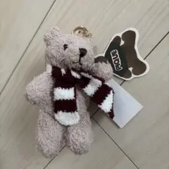 ジェラートピケ くまのぬいぐるみキーホルダー クリスマス