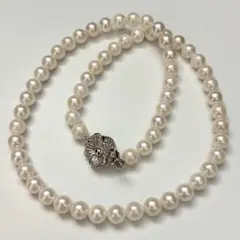 【テリ強】あこや真珠 パールネックレス ホワイト 6.5-7.0mm 28.9g