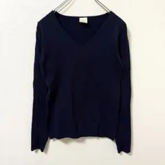 ズーティー Vネックニット M 紺 リブニット 長袖 ベーシック トップスのサムネイル