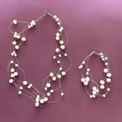 お値下げ❣️パールネックレス＆ブレスレット　パーティ　結婚式　オケージョン