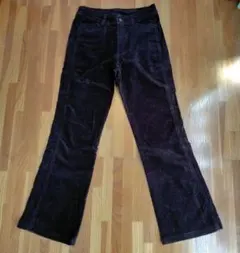 厚手 ストレッチ フレアパンツ ダークブラウン M