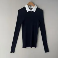 IENA ホールリブ 襟付きプルオーバー