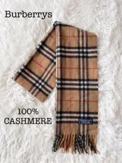 Burberrys バーバリー カシミヤマフラー ノバチェックキャメル英国