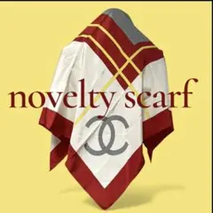 タイムセール✴希少✴ノベルティ・大判シルクスカーフ・ビッグロゴプリント・ロゴ入り