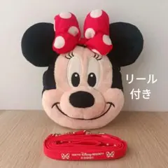 リール付 ディズニーリゾート ミニーマウス パスケース ポーチ ポシェット 廃番