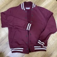 【10月末処分】American Apparelバーシティジャケットボルドー S