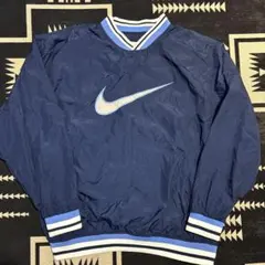 90s NIKE ピステ スウォッシュ 銀タグ ビッグロゴ【M】ネイビー 90s NIKE ピステ スウォッシュ 銀タグ ビッグロゴ【M】ネイビー 美品