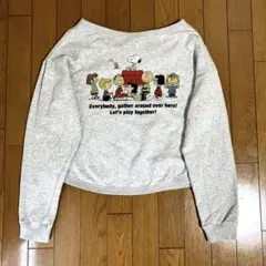 SNOOPY クロップドスウェット 179/WG フリー　ショート丈　トレーナー