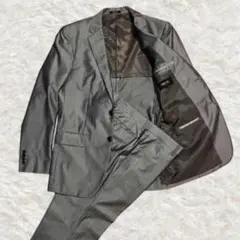 コムサイズム セットアップ スーツ L グレー ストライプ