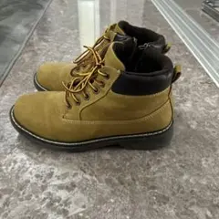 ブラウンレザー ハイカットブーツ ジッパー付き