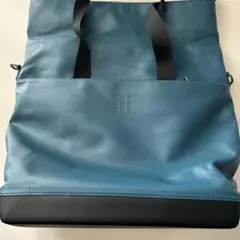青い合成皮革トートバッグ