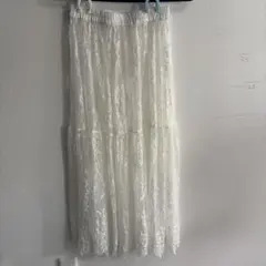 ELENCARE DUE レース ロングスカート ホワイト