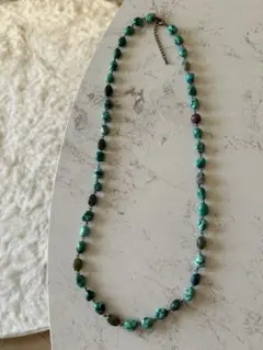 美品 ターコイズ トルコ石 ロング ネックレス