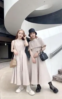 美品 jumelle ベージュ シャツワンピース 半袖