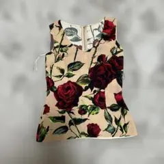 DOLCE&GABBANAロゴ入！ローズ薔薇たっぷり裾周りフレアースカート３８ドルチェ＆ガッバーナ新同美品 花柄 Dolce \u0026 Gabbana(ドルチェ\u0026ガッバーナ) ハンドバッグ(レディース