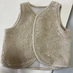 ユニクロ ベビー 男の子 ボアフリースリバーシブルベスト 60