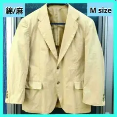 AUTHENTICS★メンズ カジュアルジャケット カーキ色 Мサイズ 綿/麻