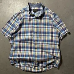 PENDLETON ペンドルトン 半袖チェックシャツ ブルー　ボタンダウン M