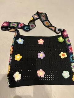 レース装飾 クロシェ編み ハンドバッグ ハンドメイド - メルカリ