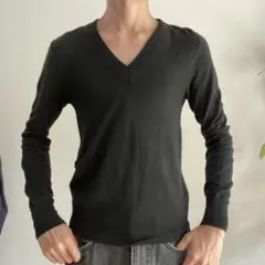 MARCO TAGLIAFERRIブラック Vネック ニットセーター 長袖