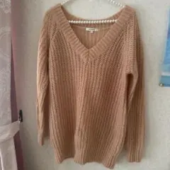 LOUNIE ピンク Vネック ニットセーター Fサイズ