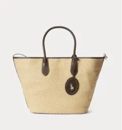 新品♡ ラルフローレン♡ レザートリム ストロー ミディアム トート 3way