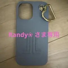 LANVIN グレー iPhoneケース カラビナ付き
