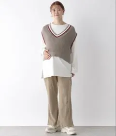 レプシィム　LEPSIM マタニティ　産前産後対応　ベロア楊柳パンツ 新品未使用