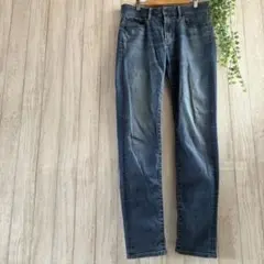 UNIQLO ブルー　デニム　ストレートパンツ　スリムフィットデニム