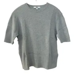 ユニクロ 半袖トップス リブTシャツ M グレー