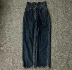 vintage デニムパンツ　ストレートデニム　ハイウエスト　ダークブルー　M