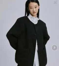 シャギージャケット ノーカラージャケット