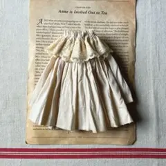 紅茶染めレースワンピース　ブライスアウトフィット　ハンドメイド　ネオブライス洋服