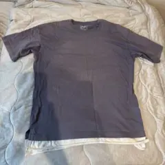 レイヤード風 クルーネック Tシャツ グレーのサムネイル
